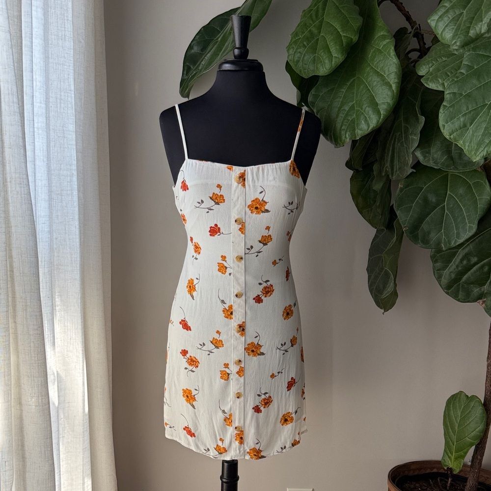 LA Hearts Pacsun Floral Faux Button Front Mini Dress